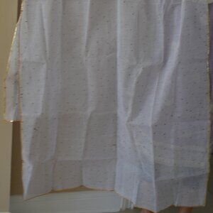 *** WHITE COTTON DUPATTA/ SHAWL WITH GOLDEN DOTS NEW ***